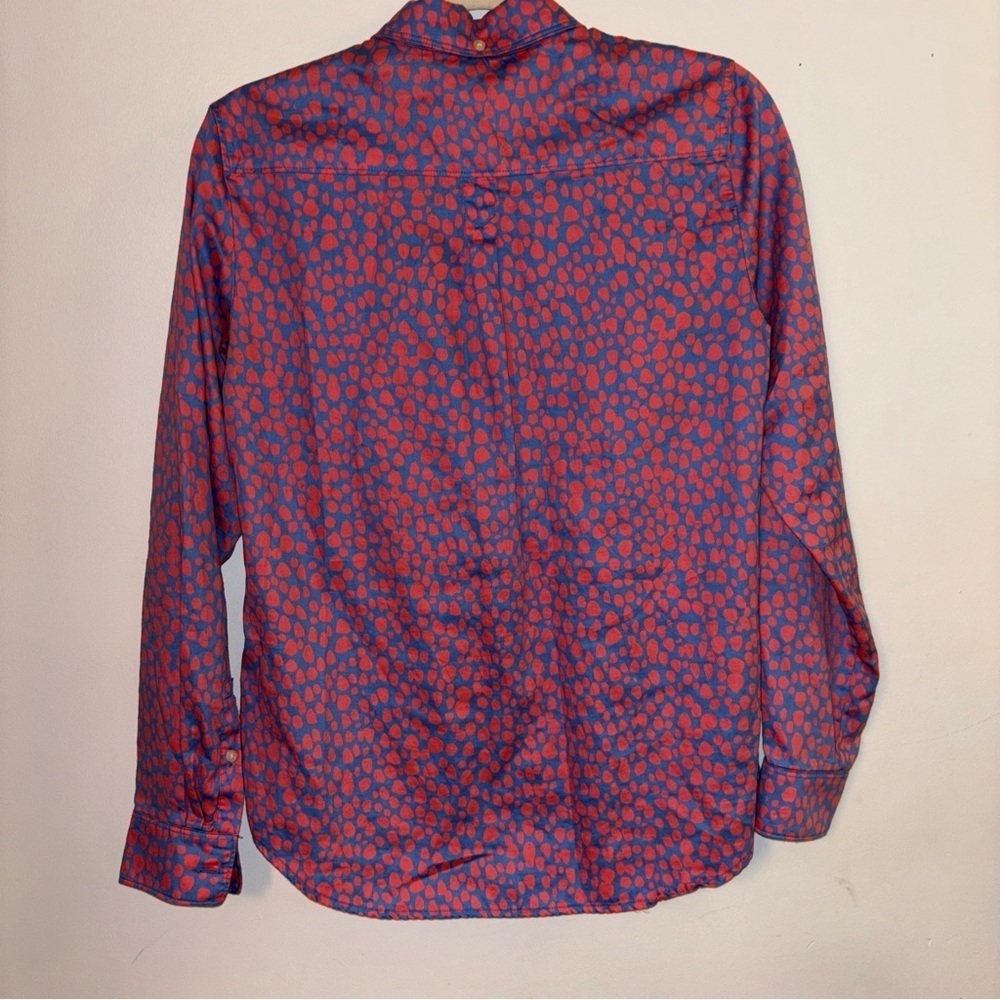 Gap The Shrunken Boyfriend" Printed Sateen Shirt Size S - Picture 6 of 9